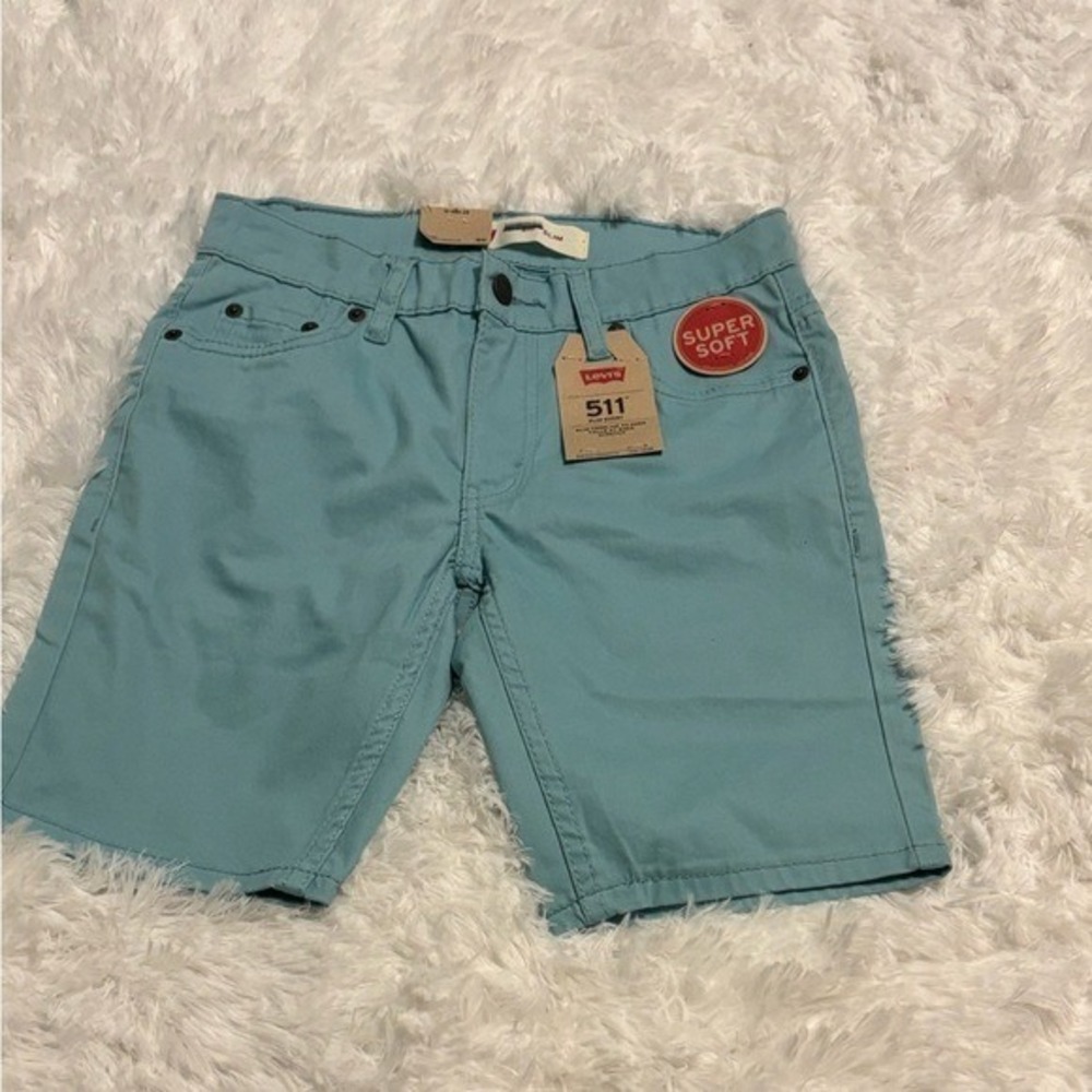 Levi's 511 Slim Fit Super Soft Boys Shorts‎ Blue Denim Casual
